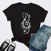 2025 New Women T Shirt Music Note Printed Tshirt Female Summer Casual Short Sleeve O-neck T-shirt Tops Tops for Women