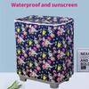 Waterproof Sunproof Washing Machine Cover Dust Cover Print Flower Dryer Pattern Supplies Household Zippers Cover M3S5