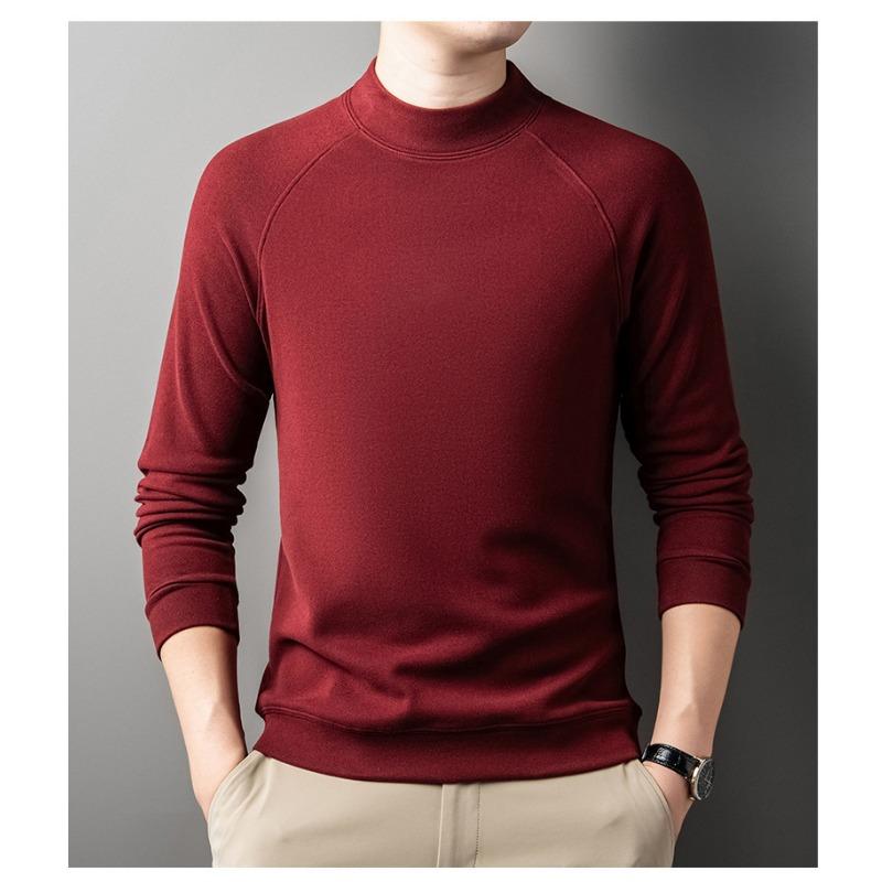 Men S Solid Color Long Sleeve Pullover T Shirt Casual Autumn