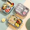 304 Stainless Steel Food Storage Container with Dividers Meal Box Portable Lunch Box for Office and Outdoor Use