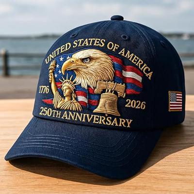 Кепка к 250-летию США Регулируемая Стиранный Хлопок Бейсболка Винтажная Памятная С Орлом Печатным Патриотичная Кепка Тракер
