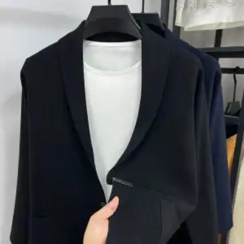 Однотонный кардиган с карманами, модный, мужской, приталенный, повседневный свитер, куртка, топ