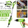 2000W 3-in-1 Weeds Burner Electric Thermal Weeder Hot Air Weeds Grass Flame Durable Safe Garden Tool with 5 Nozzles
