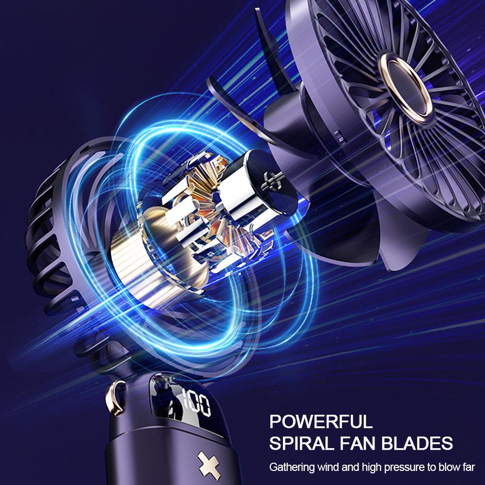 Электрический вентилятор Портативный кондиционер 3000 мАч 5-скоростной USB перезаряжаемый вентилятор с подставкой для телефона Портативный ручной вентилятор для домашнего офиса