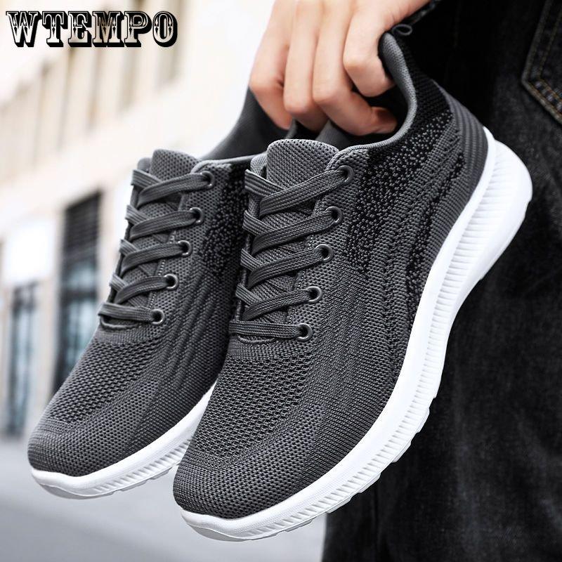 WTEMPO Летние кроссовки, мужские сетчатые легкие дышащие спортивные туфли, нескользящая повседневная обувь с мягкой подошвой, амортизирующие кроссовки