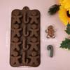 1/2 Christmas Chocolate Molds Gingerbread Man Cane Cookie Molds Home Baking Ice Tray Molds