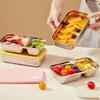 Stainless Steel Snack Containers 2 Compartment Lunch Box Leak-Proof Bento Box with Lids Reusable Food Storage Containers for Travel Camping Outdoor