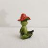 Handmade Yoga Frog Figurine Cartoon Mushroom Frog Statue Aesthetic Meditation Statue  Garden Decor