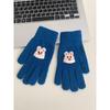 Winter Cartoon Cute Warm Gloves with Fingerless Touch Screen Students Versatile Cycling Cold-proof Minute-hand Knitted Gloves for Women