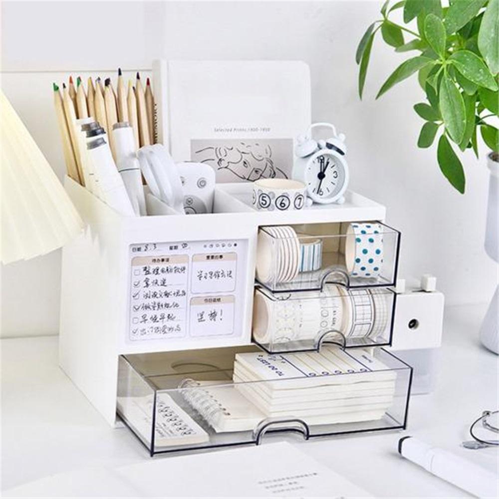 Многофункциональный настольный органайзер, ящик с держателем для ручек, большой вместительный настольный органайзер с несколькими отделениями, чехол для хранения