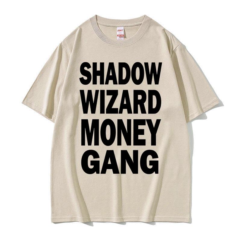 Joeyy Shadow Wizard Money Gang Футболки с принтом букв Смешная футболка с мемом Y2K Мужчины Женщины Харадзюку Хип-хоп Оверсайз Уличная футболка