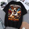 Dogzilla Pomeranian Printed Tshirt for Unisex and Unisex with Fun Dog Pattern Tshirt for Casual Short Sleeve Black Street Top