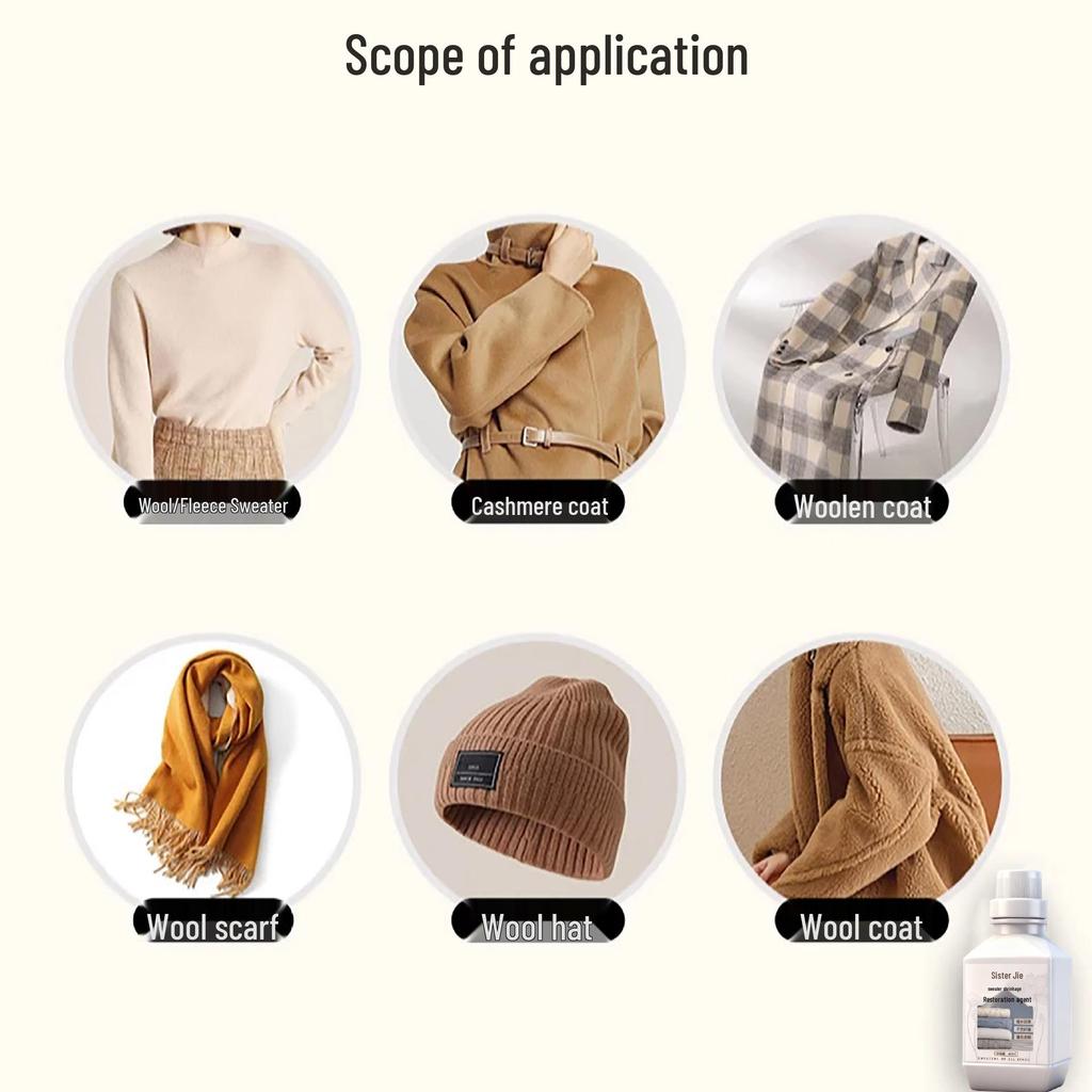 Стиральный порошок для ремонта свитеров из шерсти и кашемира: Уменьшает усадку, Восстанавливает пушистость, Повышает гладкость