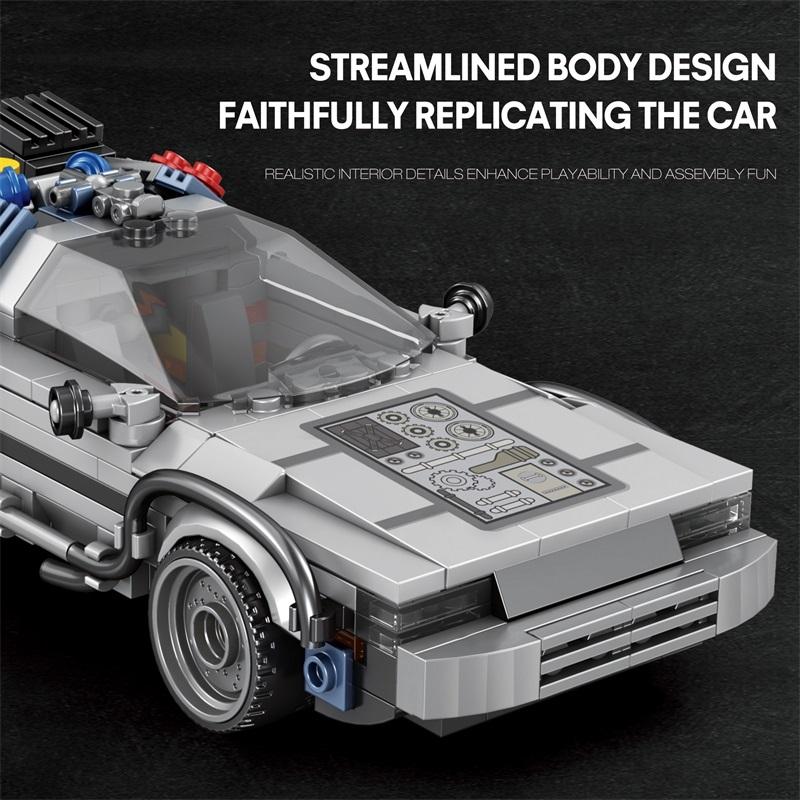 1:24 Classic Movie Racing Car Building Blocks MOC Model Sport Cars Toys Back Future Bricks Vehicle Festival Gifts for Boys Kids