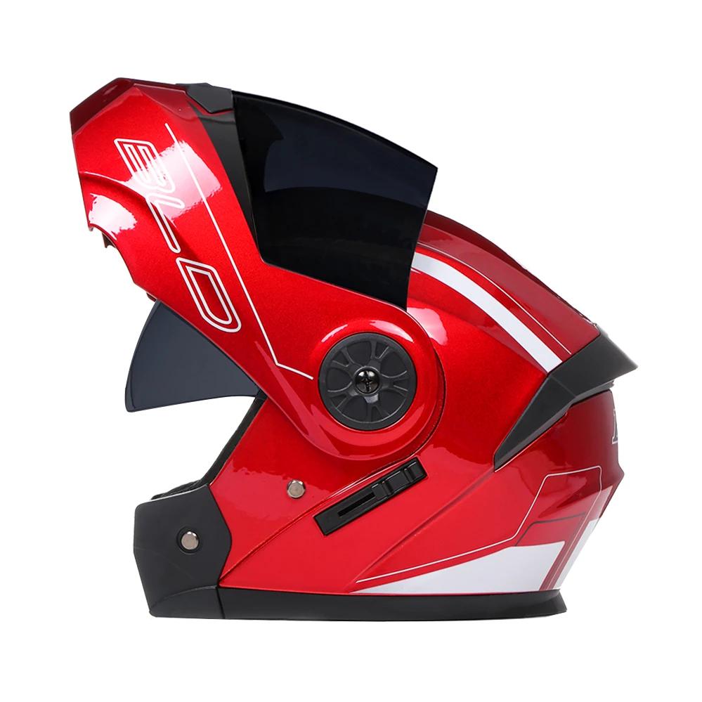 2022 Новый одобренный DOT высококачественный шлем с двумя линзами, откидной шлем, полный шлем для мотокросса, гоночный шлем унисекс