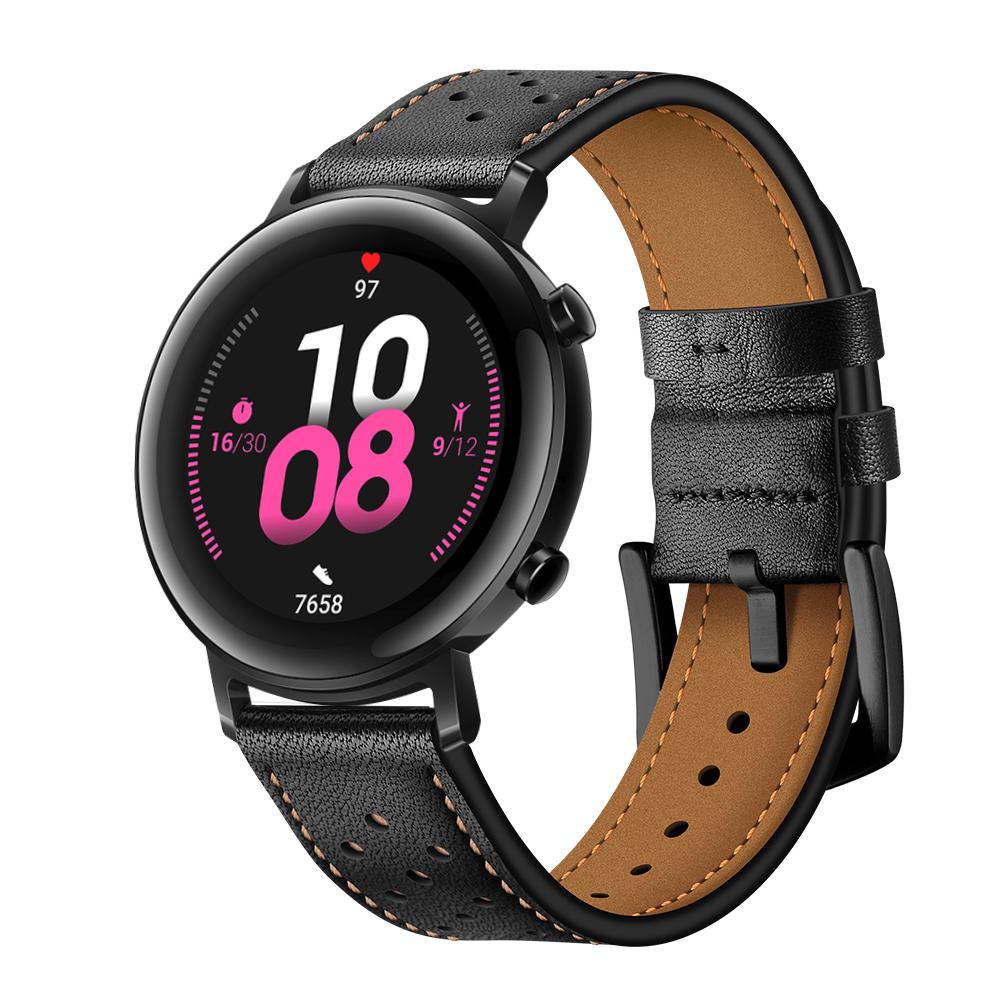 20mm Holes Design Genuine Leather Watch Strap for Huawei Watch GT 2 42mm