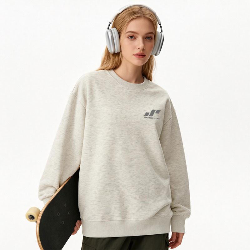 Unisex Oversized Crewneck Sweatshirt Men Women Soft Cotton Blend Long Sleeve Pullover Casual Winter Top With Print