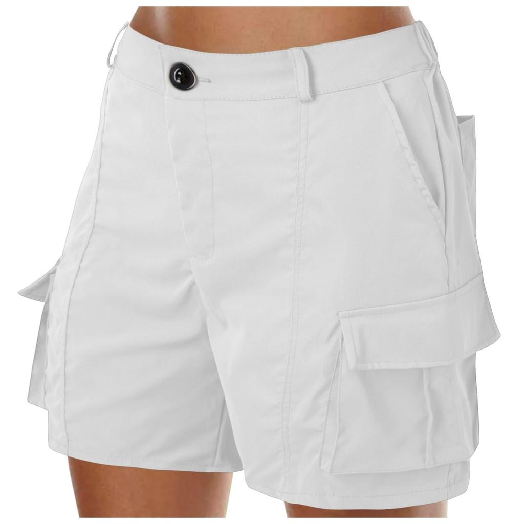 Женские повседневные однотонные шорты с высокой талией и эластичным поясом