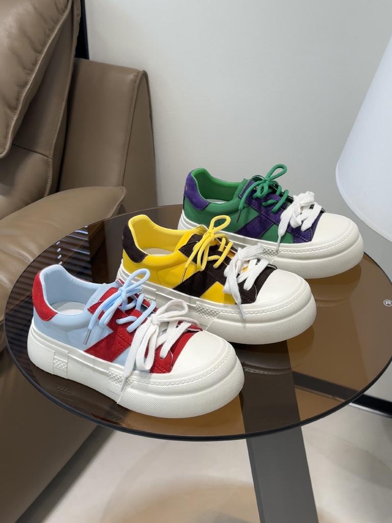 Уродливые милые туфли на толстой подошве в ретро-расцветке, женские 2025 новые, с небольшой прибавкой роста, повседневные спортивные туфли на платформе