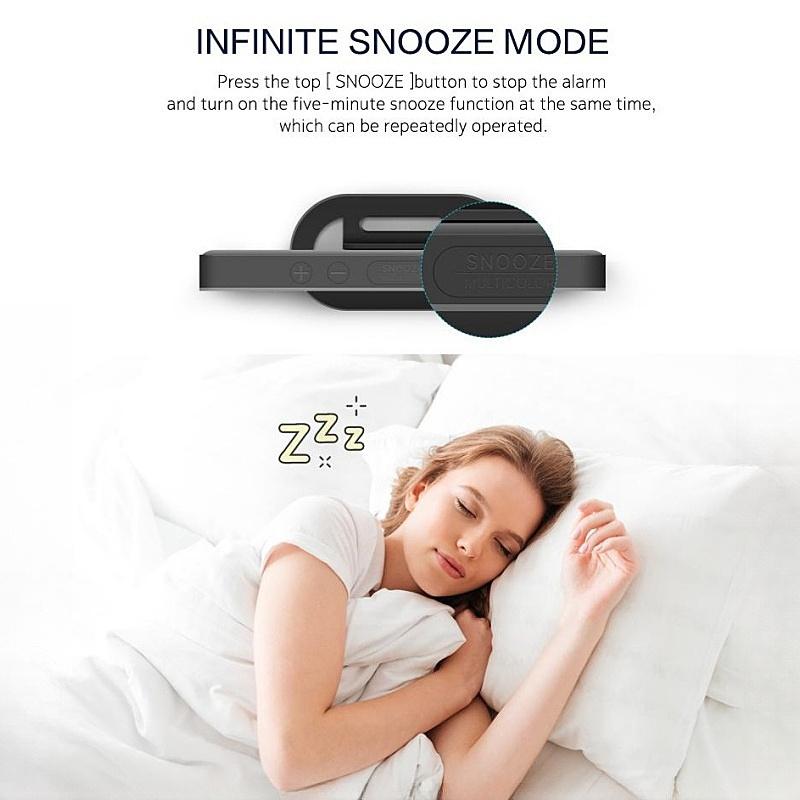 Цифровой будильник RGB с подсветкой RGB Mood Lighting, 2 будильника, ночной режим, неограниченный повтор сигнала, настольные часы, выход 12/24 ч, зарядка через USB Type-C, светодиодные часы