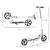 Folding Scooter Handlebar Height Adjustable to 4 Levels Rear Braking System for Children Teenagers Max. Weight 100KG Dim. 88L x 37W x 75-100H cm White