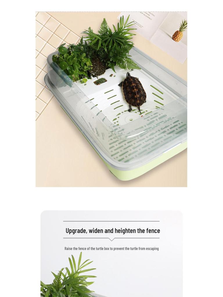 Террариум для черепах с платформами для принятия солнечных ванн и лазания, конструкция, препятствующая побегу, отдельный вольер для размножения