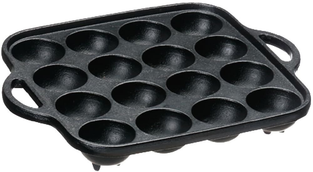 Ishigaki Cast Iron Takoyaki Maker 16 Holes Black Length 20 X Width 20 X Height Compatible with Gas Fire 3965 3.5cm