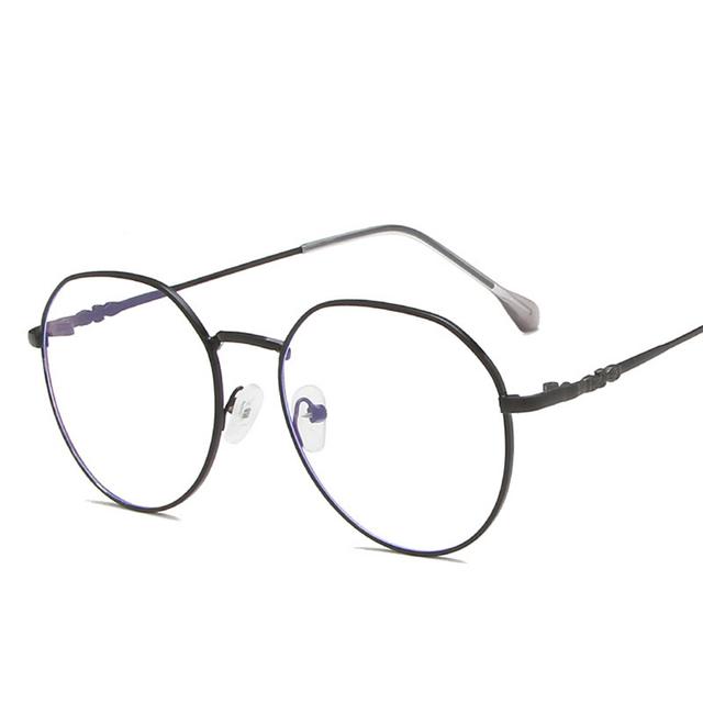 Metal Frame Glasses Anti Blue Light Polygon Round Glasses Unisex Blue Ray Blocking Optical Eyeglasses Car Transparent Eyewear