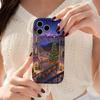Christmas Town Train Night Scene Phone Case for iPhone 17 Pro Max, Festive Holiday Village Soft TPU Cover, Winter Xmas Scenic Protective Back Shell