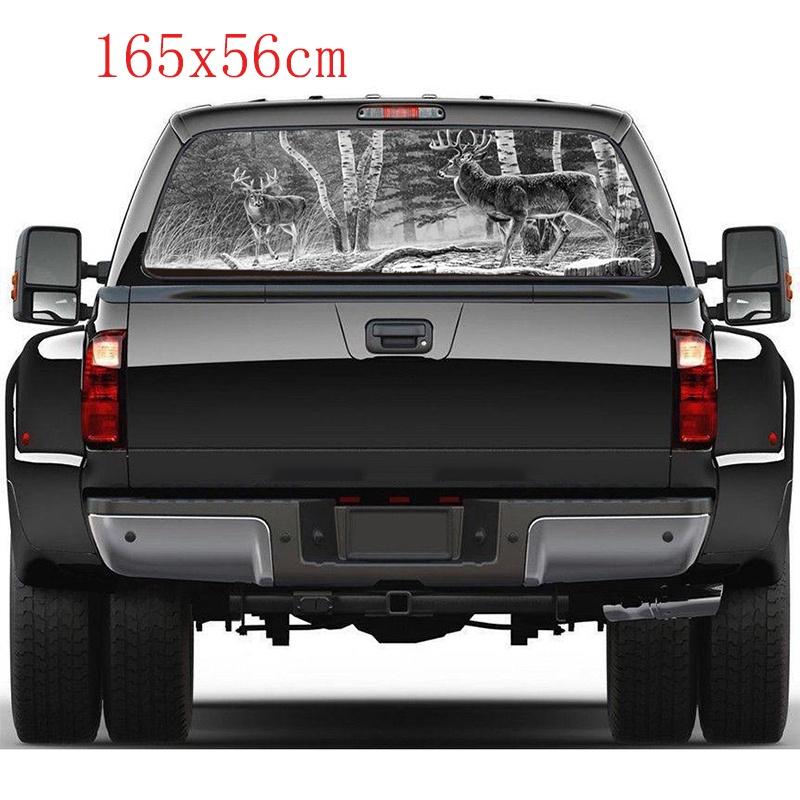 Задний грузовик для окна Лес Олень Автомобильные наклейки Графика Перфорированные