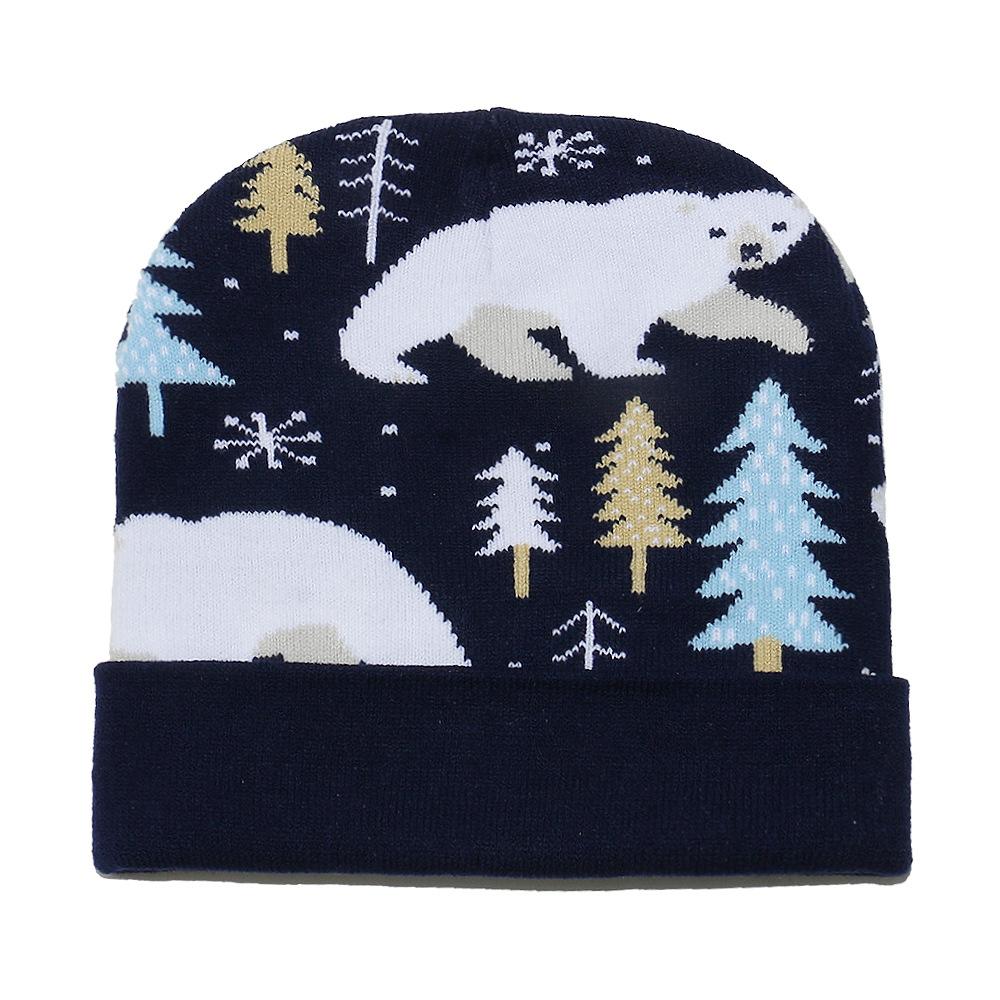 Autumn and winter new wool hat women's casual versatile cute colored love jacquard knitted hat couple