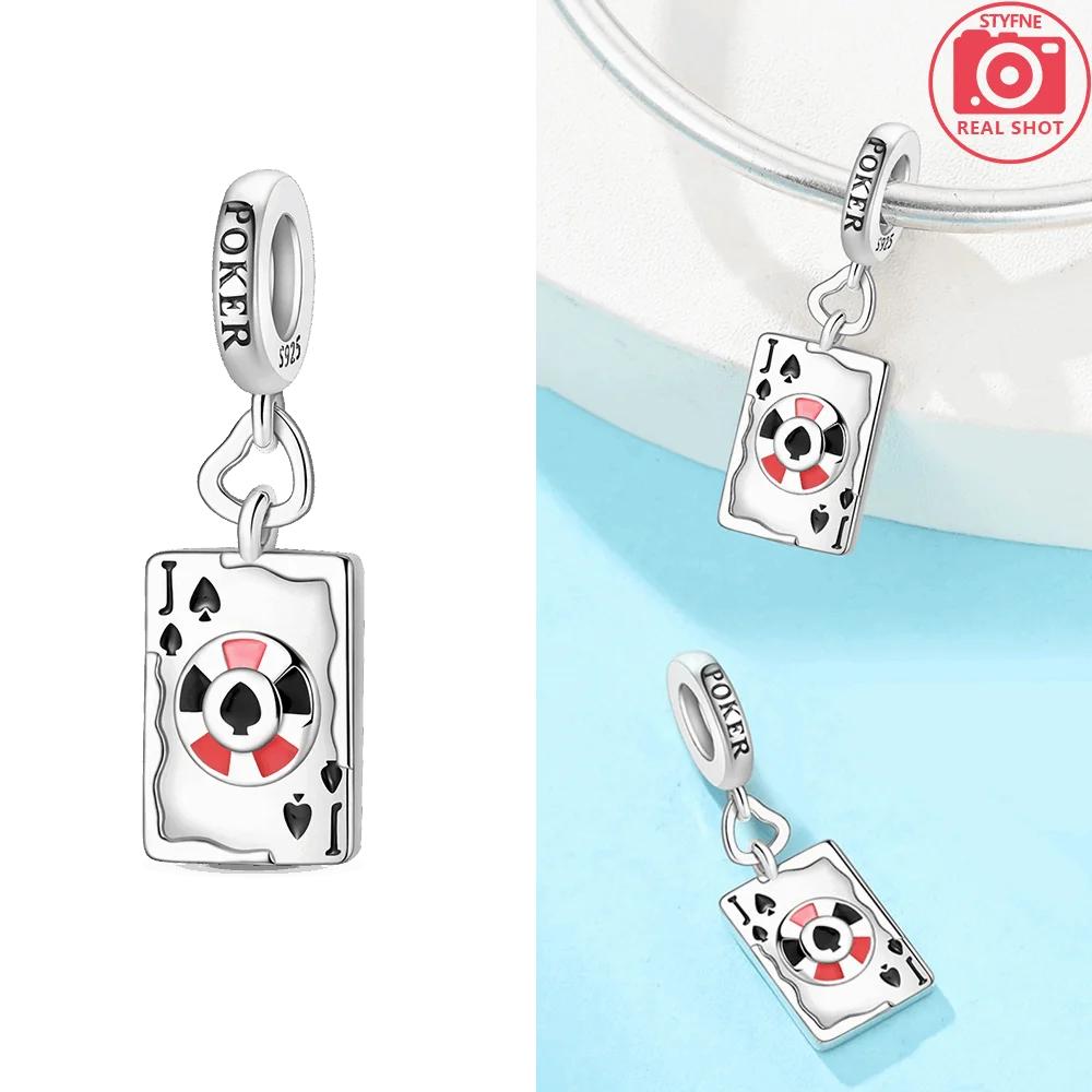 Women'S Pendants Original Copper Black Suit J Playing Card Red 10 Bead Fit Bracelet Women Jewelry Making Diy Gift Accessory