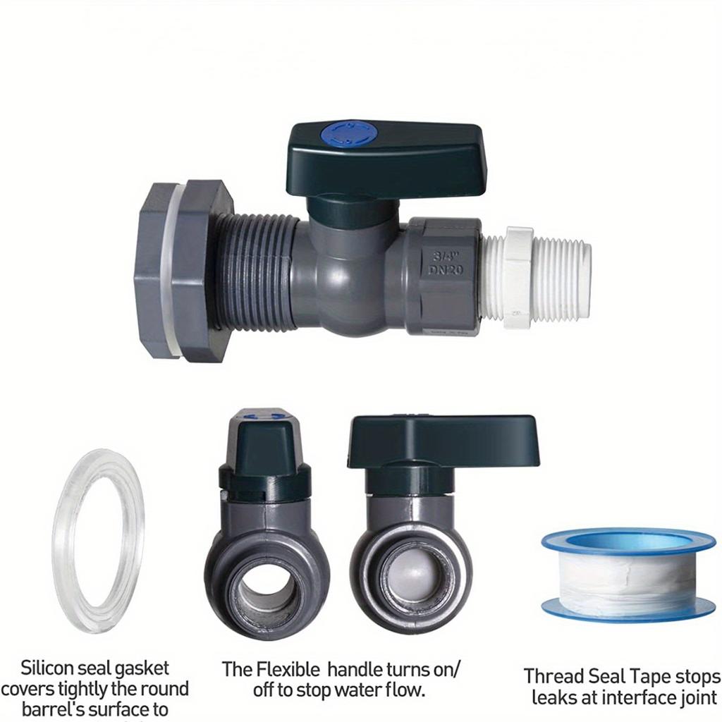 Комплект крана для ПВХ бочки для воды с универсальным соединителем и настенным креплением для удобного использования в саду