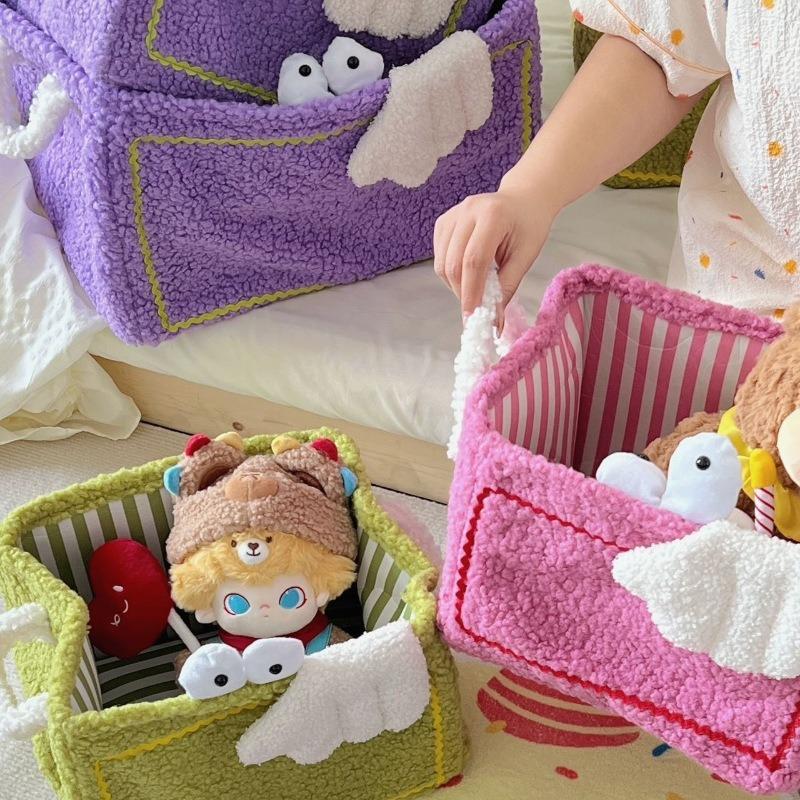 Забавная корзина для хранения игрушек-маленьких монстров, складная, для дома, Ins, корзина для хранения игрушек и снеков, милое украшение, мультяшная корзина для грязного белья