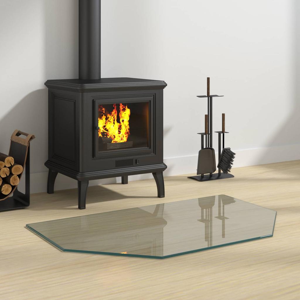 Fireplace Glass Panel Transparent 80 x 50 cm Glass