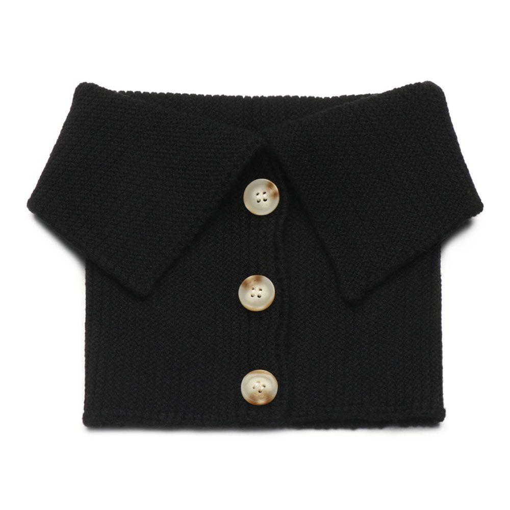Женский ветрозащитный теплый шарф с пуговицами, защита шеи, водолазка, вязаный искусственный воротник