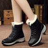 Plush Women Snow Boots Fashion High-top Cotton Shoes Warm Winter Walking Shoes Lace-up Platform Shoes