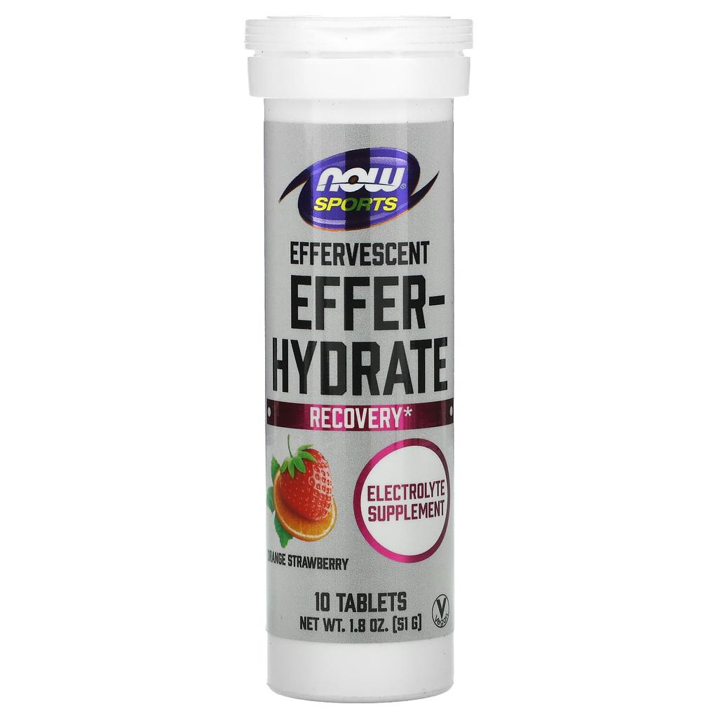 Sports, Effervescent-Hydrate, Orange Strawberry Flavor, 10 Tablets, 51G(1.8Oz)