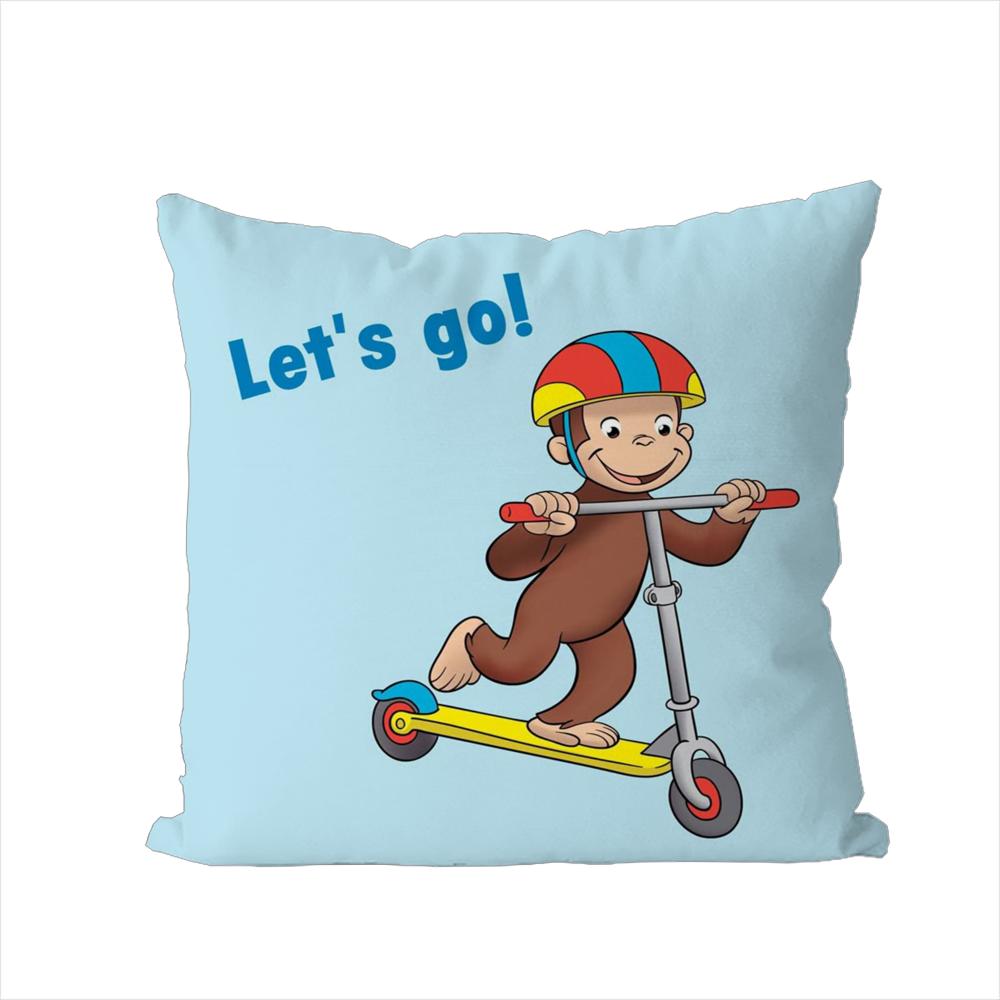 CCurious George Pillow Case For Car Sofa Decorative Home Doublesided Print Plush Square Throw Pillow Cushion Cover