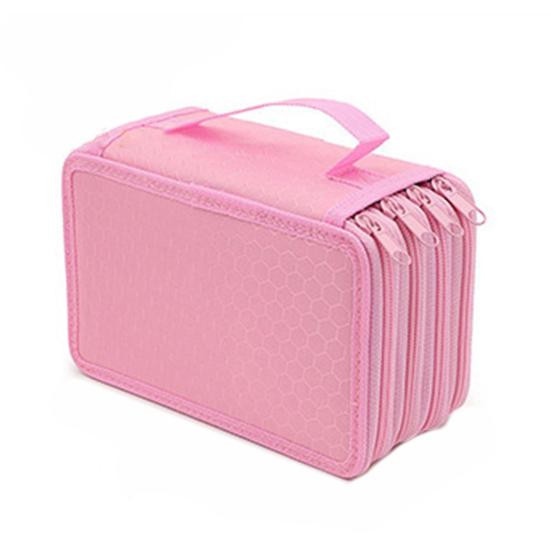 Четырехслойная сумка-карандаш, однотонная квадратная коробка для канцелярских принадлежностей большой емкости с 72 отверстиями