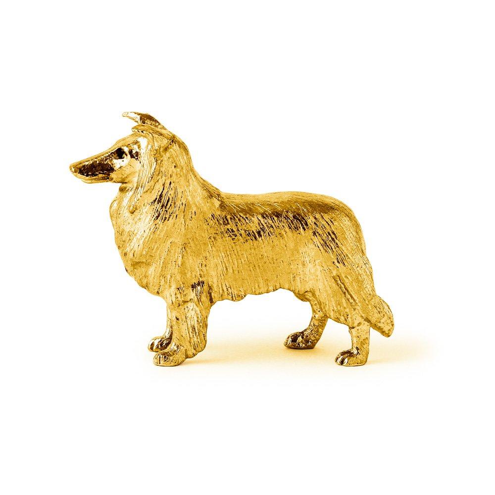 Коллекция художественных фигурок собак породы колли, позолоченных в 22 карата, сделано в Англии (Грубый)