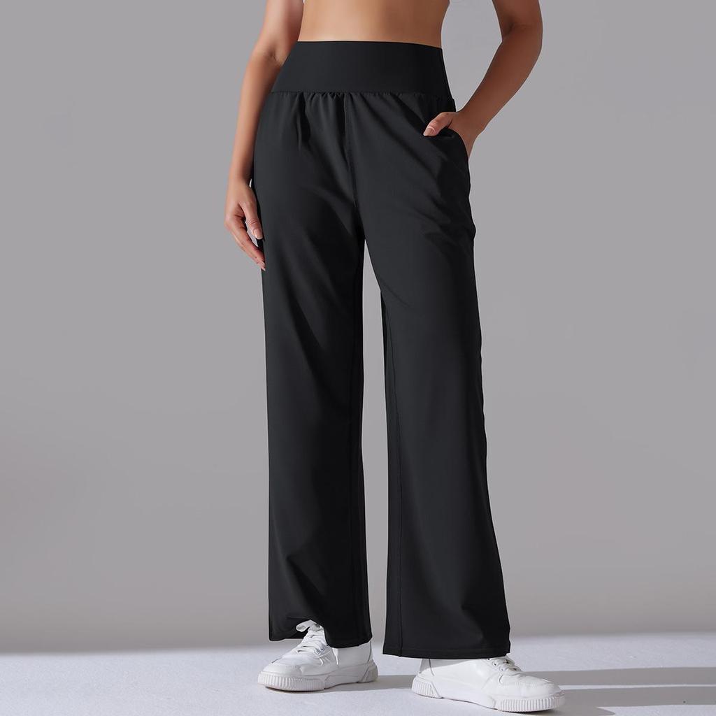 New Nude Polished High Waist Yoga Sports Wide Leg Pants Show High Loose Casual Breathable Yoga Pants Women