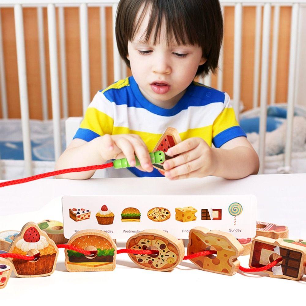 Caterpillar Food Baby Threading Games Lacing Beads Learning Toy Baby Toddlers Kids