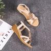 New Flat-soled Sandals Women's Summer Flat-heeled Beaded Bohemian Sandals Open-toed Sweet Student Beach Shoes