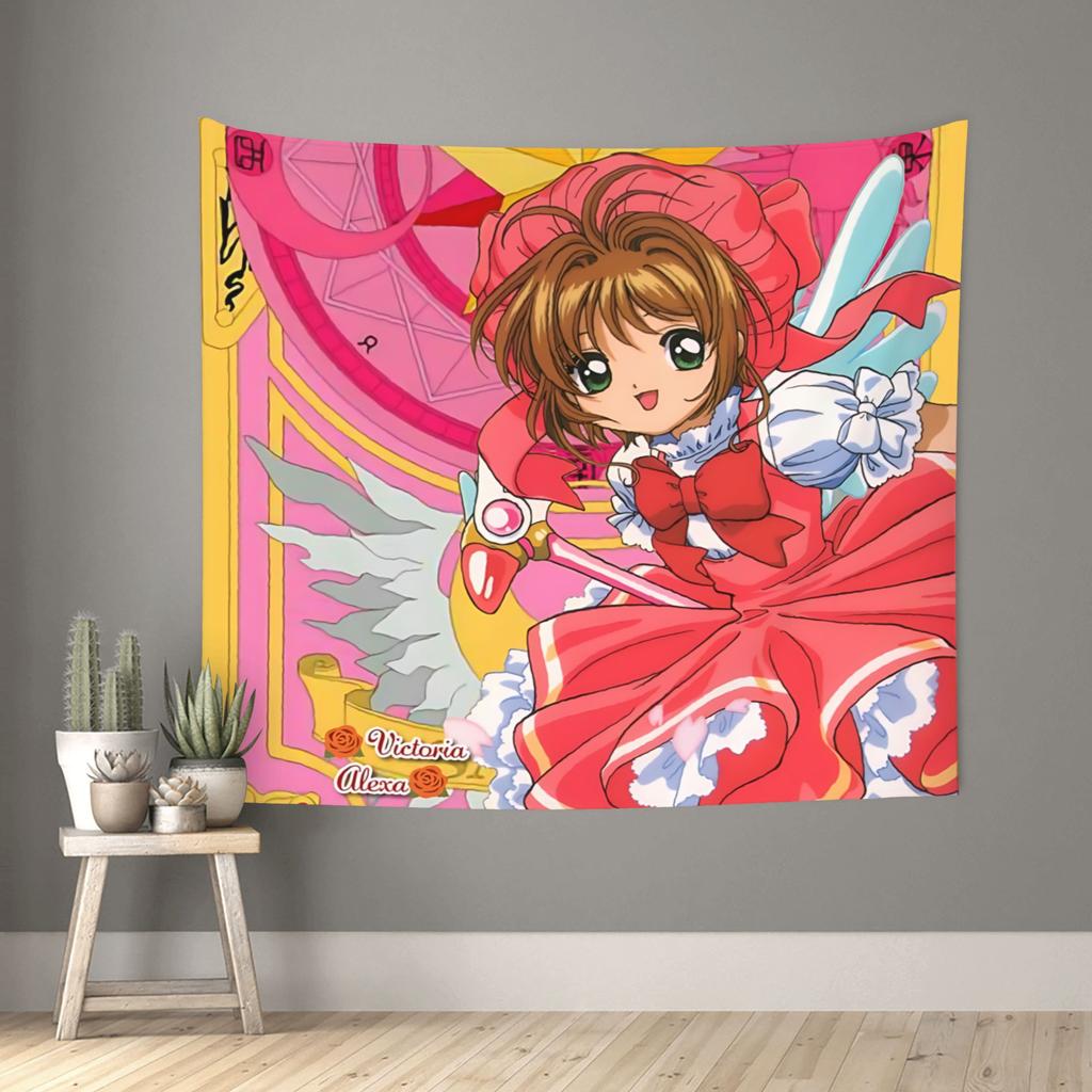 Аниме Cardcaptor Sakura cutecore Гобелен Декор Спальни Настенный Покрывало Гобелен Крутые Вещи Для Комнаты