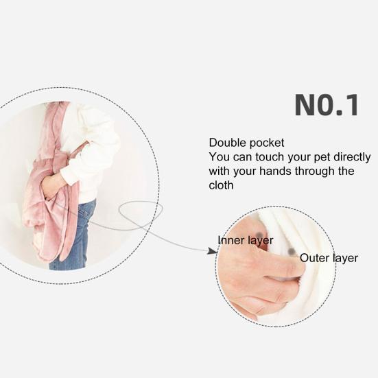 Фартук-переноска для питомца Супермягкий Регулируемый Двойной карман Усиленные края Аккуратные швы
