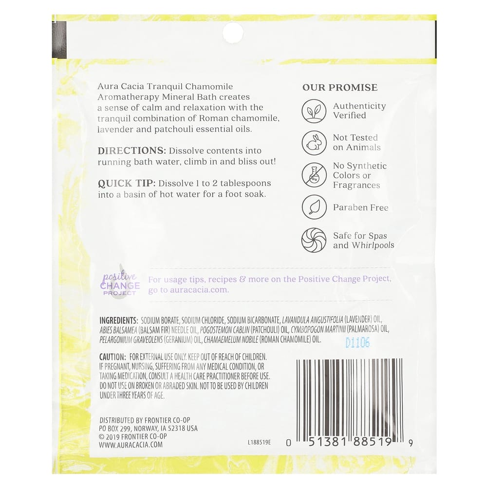 Aura Cacia Ароматерапевтическая минеральная ванна, Ромашка 70,9 г (2.5oz)