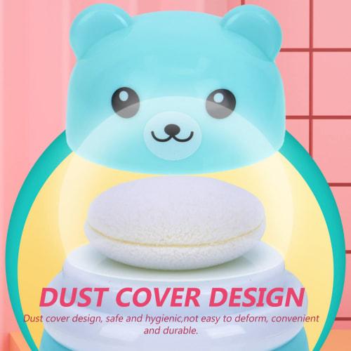 Frcolor Baby Powder Puffs, Set of 2, Blue, Baby Powder Case, Empty Refillable Container, Makeup Powder Box, Baby & Kids Body Talcum Powder Puff, Baby