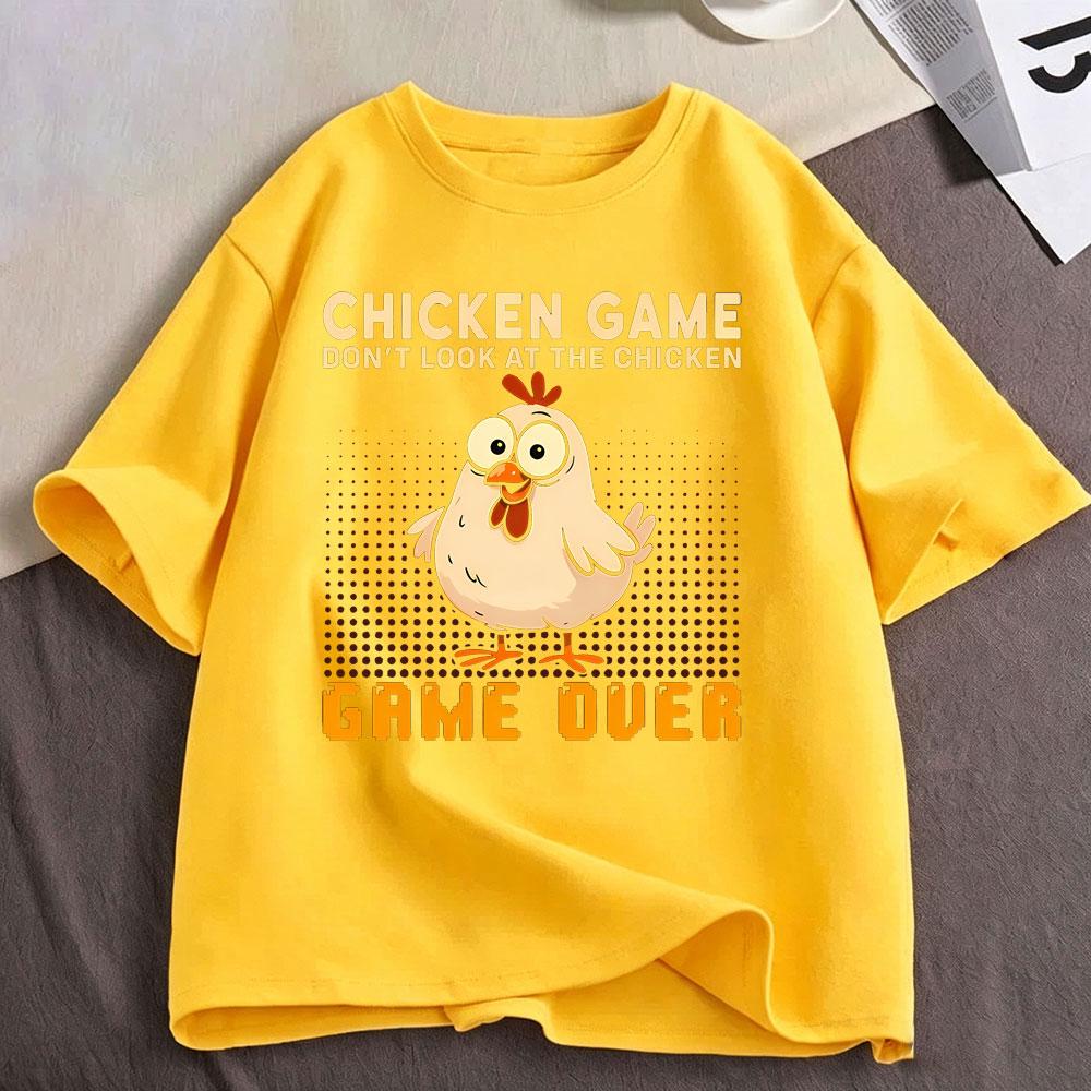 Chicken Comedy Hilarious Game Mounisexts Funny Meme T Shirts Unisexs Clothing Fashion Cotton Casual Oversized Short Sleeve Tshirts