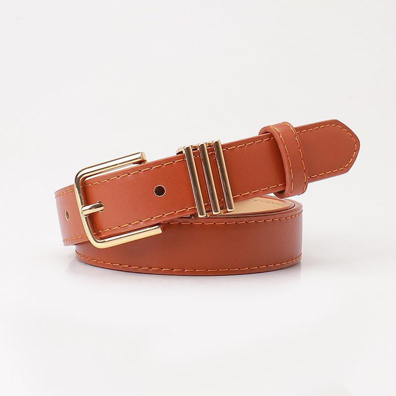 Новый тренд женский простой повседневный ремень из искусственной кожи с пряжкой-булавкой, джинсовый ремень с ветрозащитной отделкой
